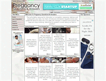 Tablet Screenshot of pregnancyquestionsandanswers.com